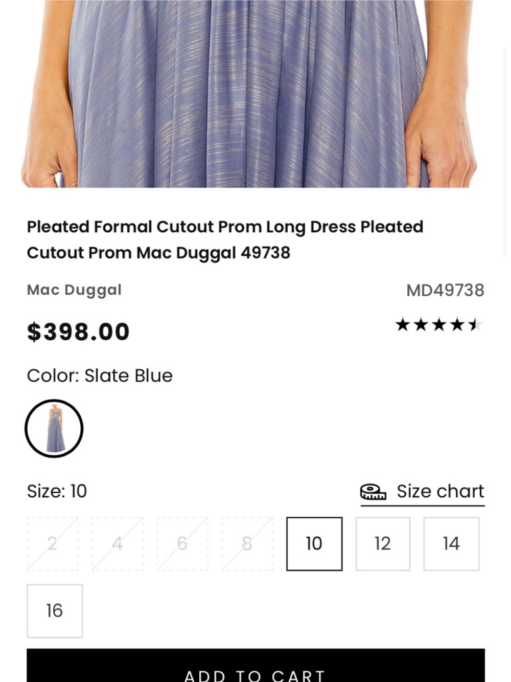 Mac Duggal Sleeveless Blue Maxi Dress with Front Cutout - Picture 5 of 5
